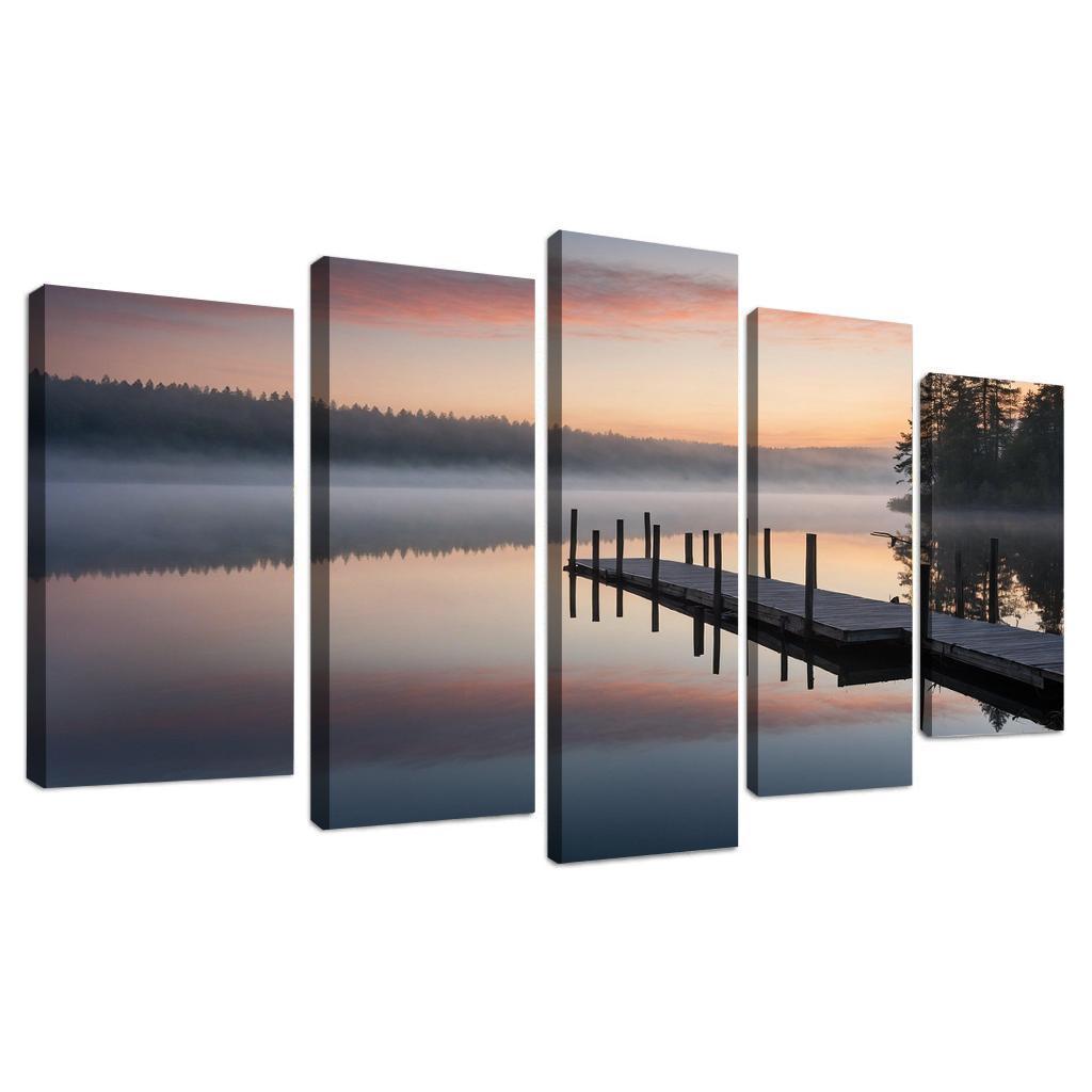 The Tranquil Horizon Of Still Waters Oil Paintings Frame