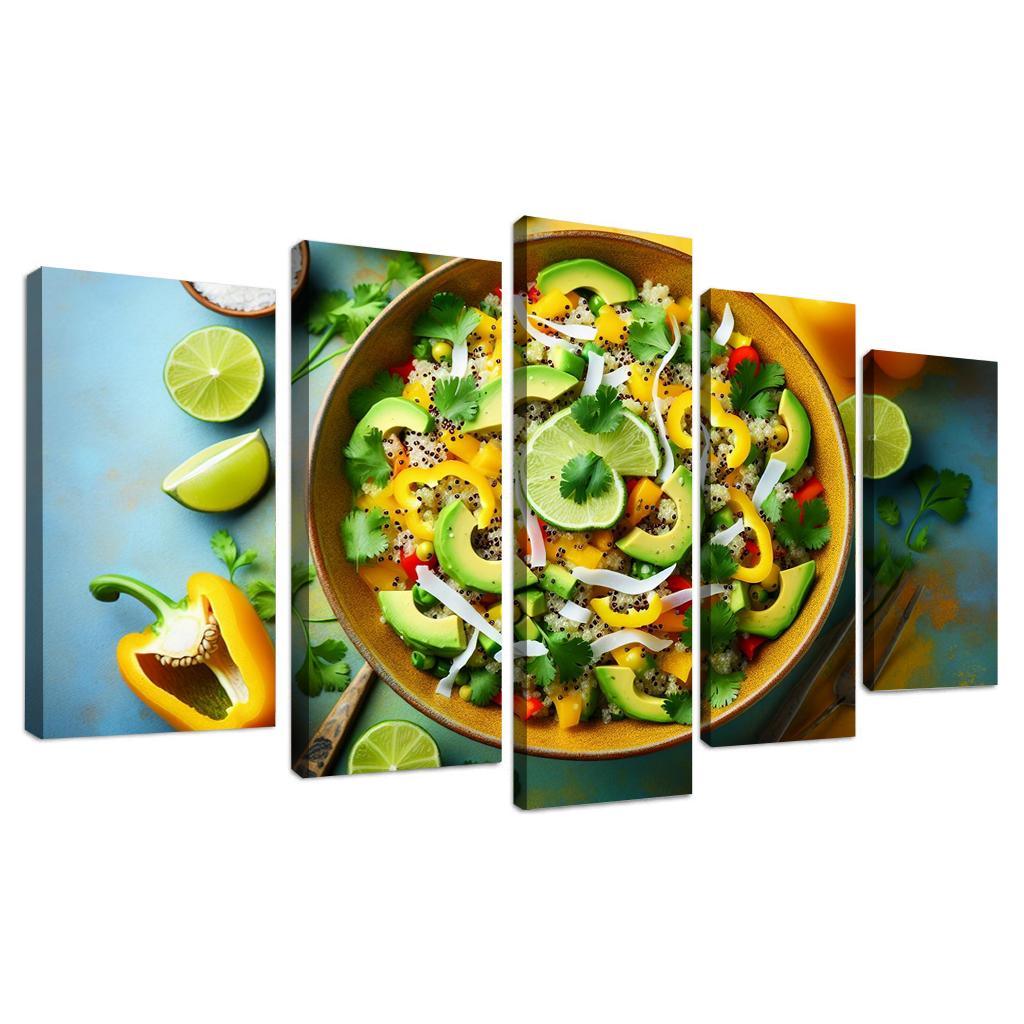 Coconut Lime Quinoa Salad 5 Piece HD Canvas Wall Art-Original Frame