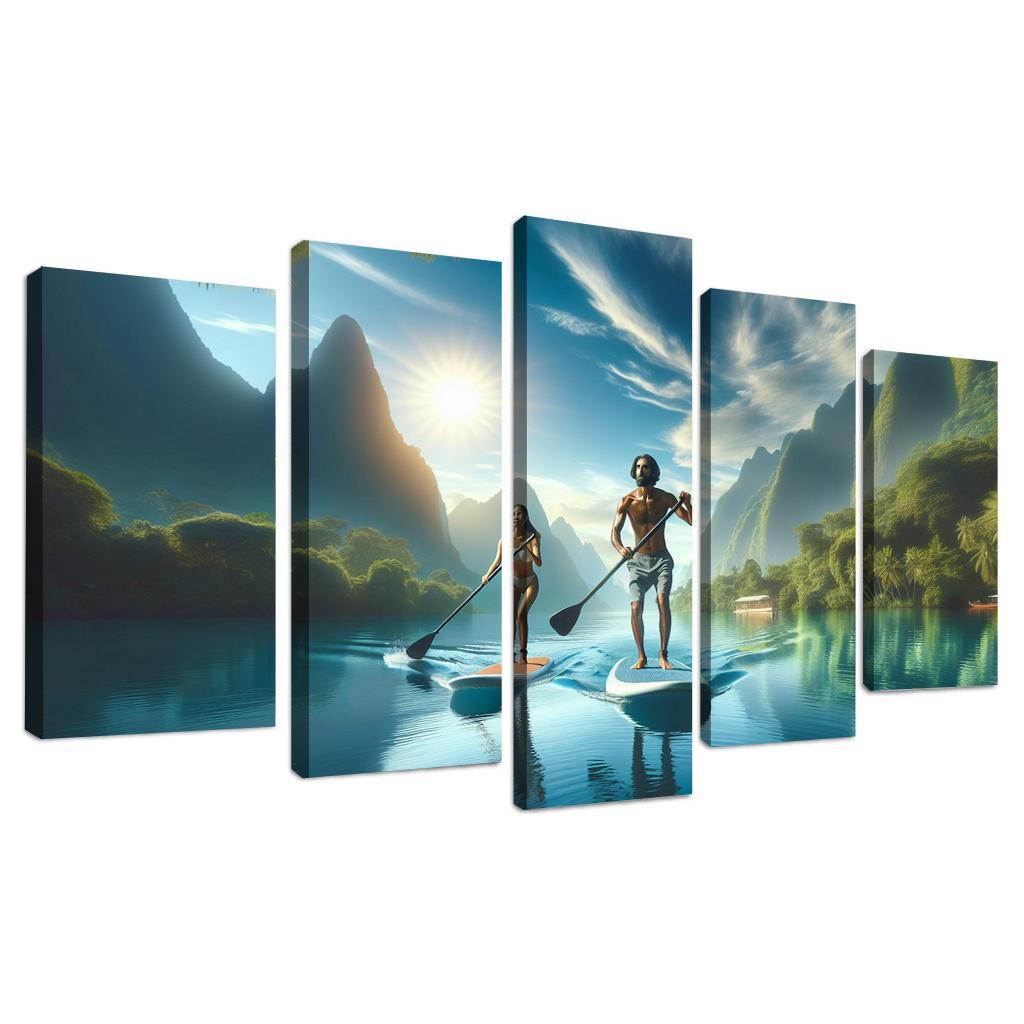 Calm Waters Paddleboarding Retreat Multi-panel Paintings