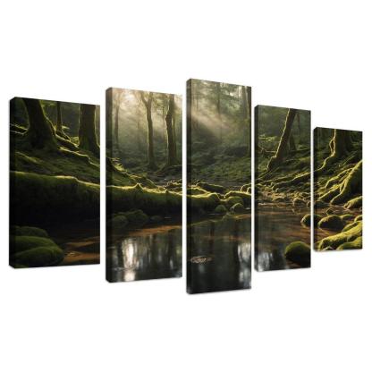 The Serenity Of Hidden Forest Glens Oil Paintings Frame