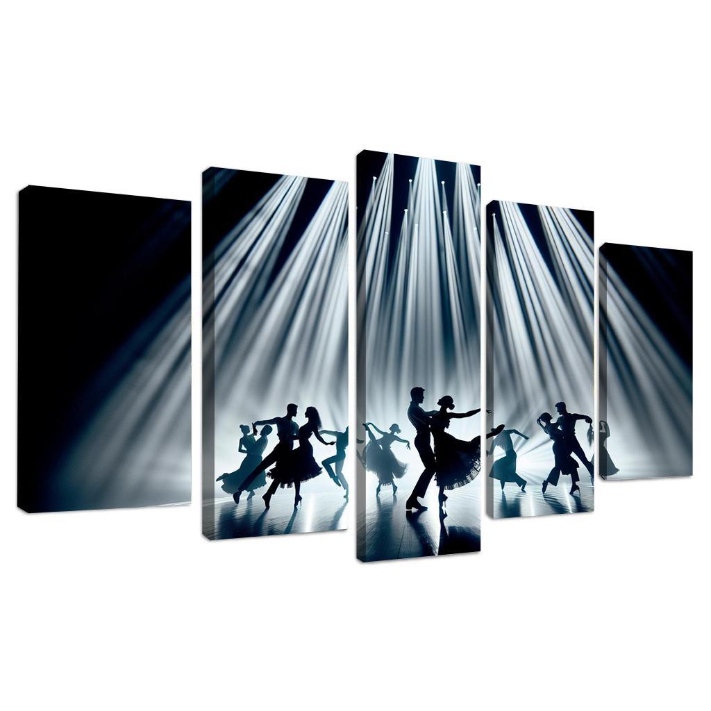 Choreography of Shadows 5 Piece HD Canvas Wall Art-Original Frame