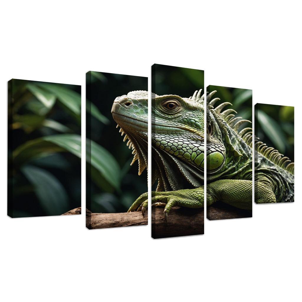 The Mysterious Green Iguana A Lizard Of The Tropics Canvas Paintings Frame