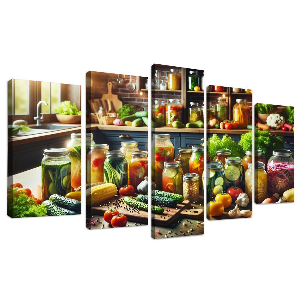Fermentation Arts Crafting Your Own Probiotics 5 Piece HD Canvas Wall Art-Original Frame