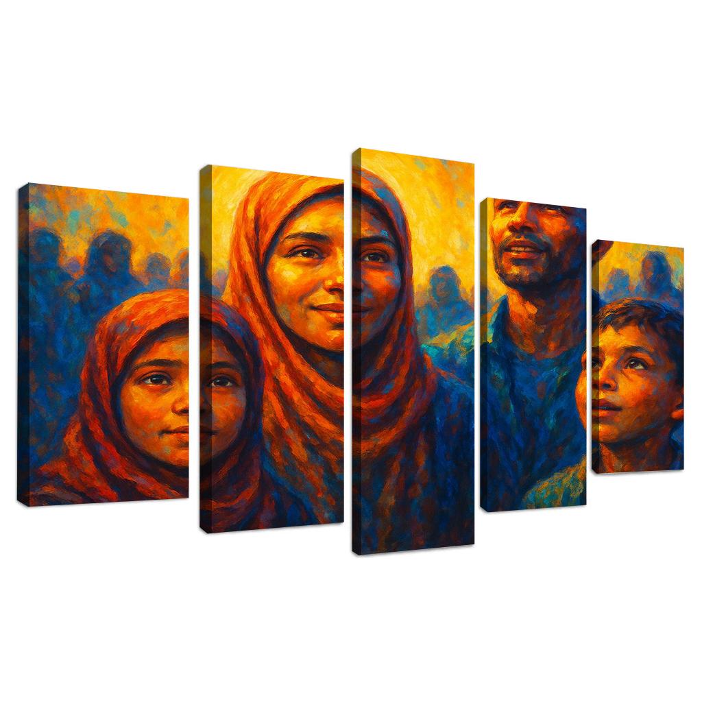 Luminescence Of Hope In Refugee Art Canvas Paintings Frame