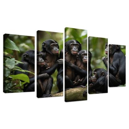 The Social Bonobo Intelligent Cousin Of The Chimpanzee Modern Paintings Frame