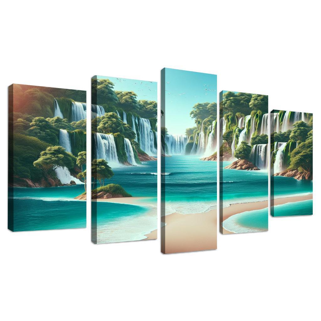 Secret Waterfalls Beach A Hidden Oasis Canvas Paintings Frame