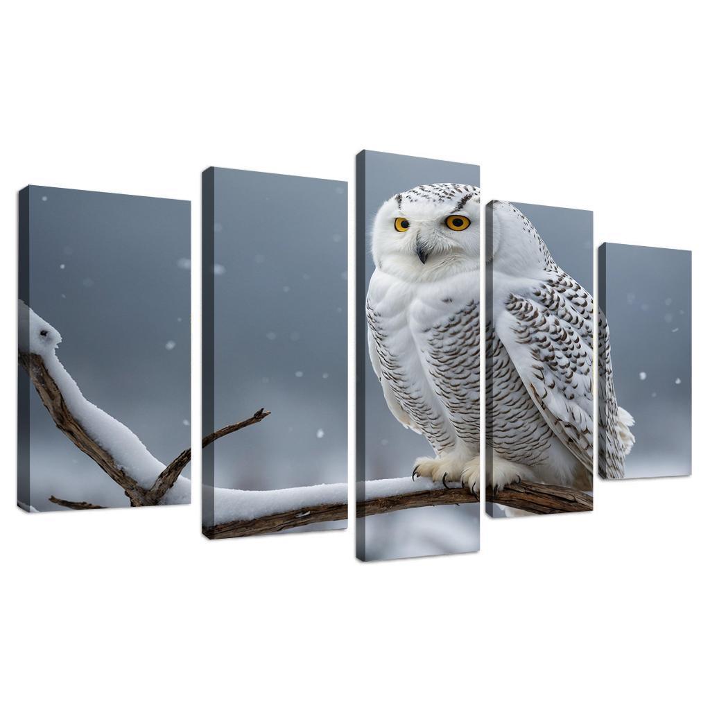 The Graceful Snowy Owl In The Arctic Framed Paintings