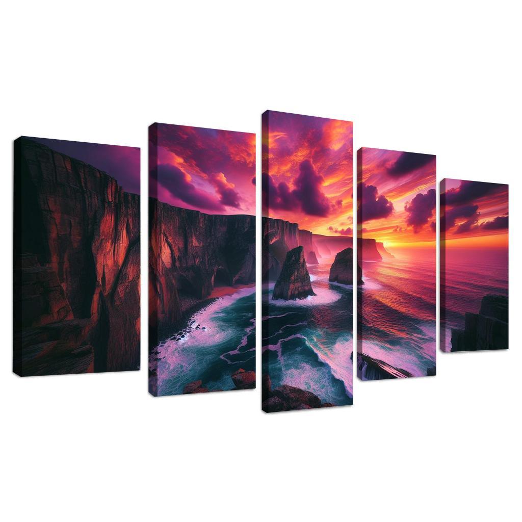 Sunset Cliffs Dramatic Coastal Views Oil Paintings Frame