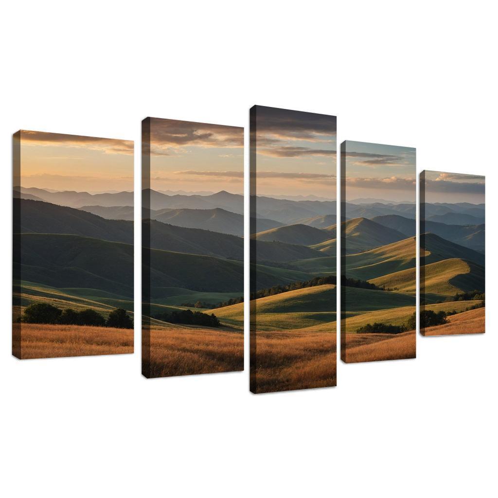 The Splendor Of Distant Mountain Ranges Oil Paintings Frame