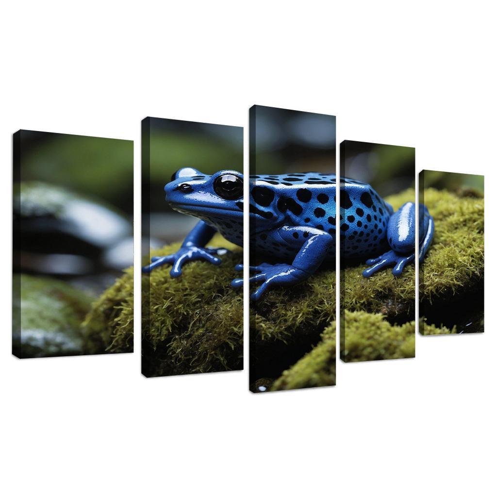 The Striking Blue Poison Dart Frog Multi-panel Paintings