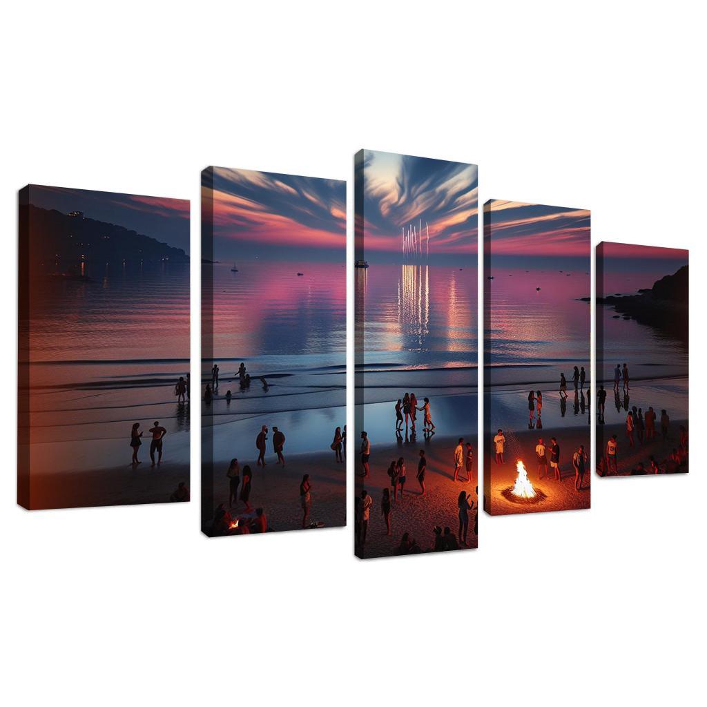 Twilight Beach Mystical Evening Ambiance Abstract Paintings Frame