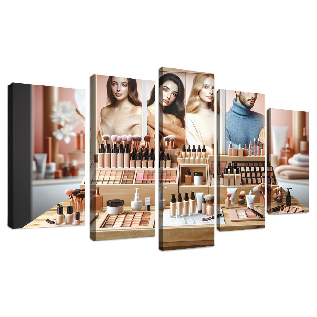 Interactive Beauty Customizable Products 5 Piece HD Canvas Wall Art-Original Frame