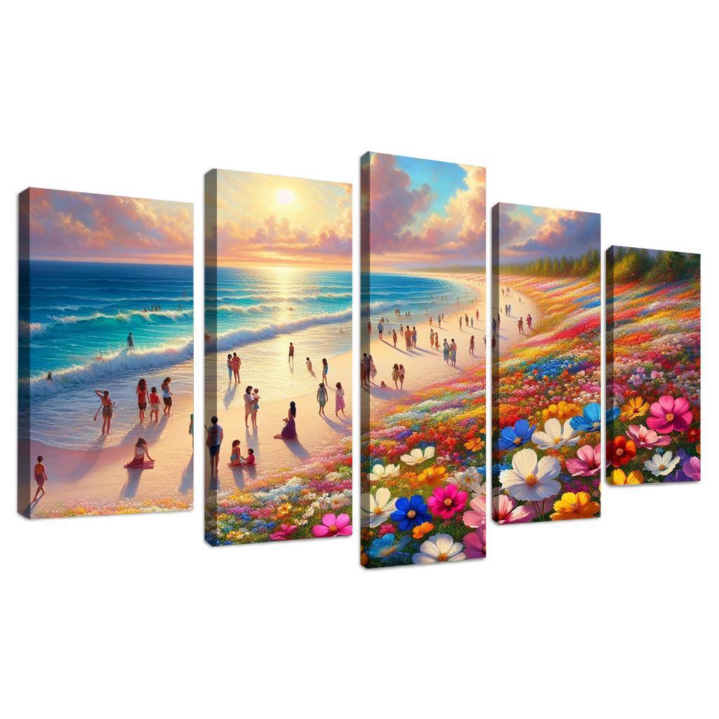 Wildflower Beach Natural Flora Haven Oil Paintings Frame