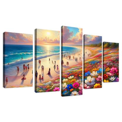 Wildflower Beach Natural Flora Haven Oil Paintings Frame