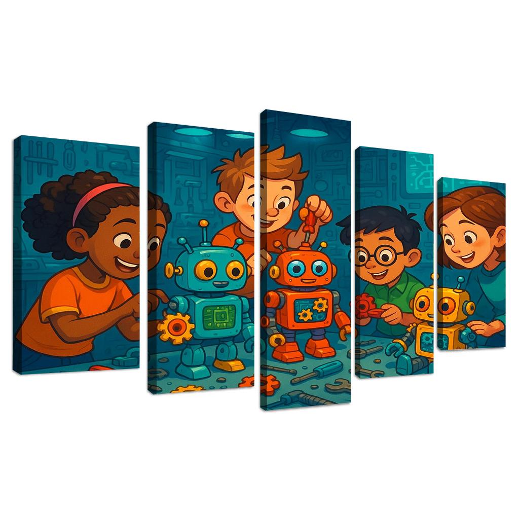Robot Builders - Stem Creativity Panel Framed Paintings