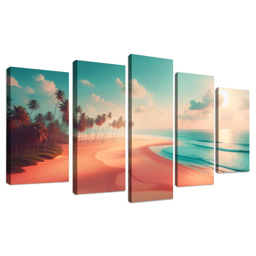 Peach Oasis Relaxing Island Vibes Premium Artwork Frames