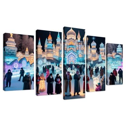 Harbin Ice And Snow Festival Canvas Paintings Frame