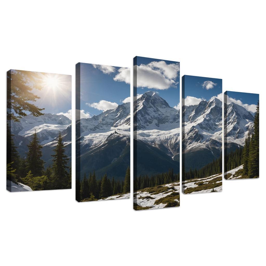 The Grandeur Of Snow-capped Peaks Oil Paintings Frame