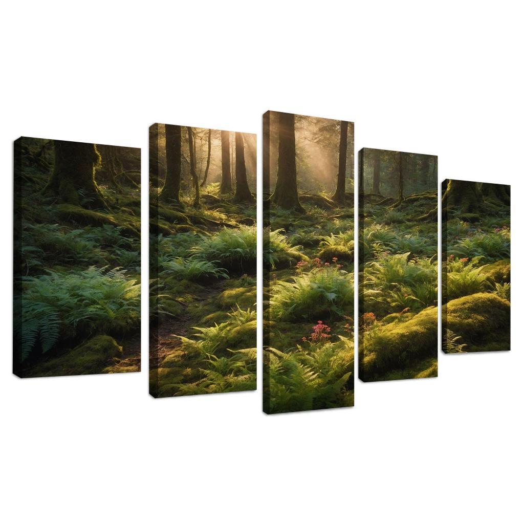 The Luminous Glades Of The Enchanted Forest Multi-panel Paintings
