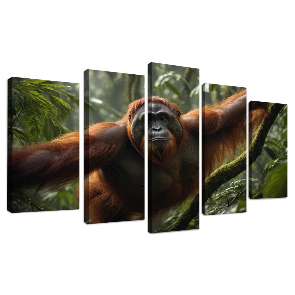 The Majestic Bornean Orangutan Forest Architect Framed Paintings