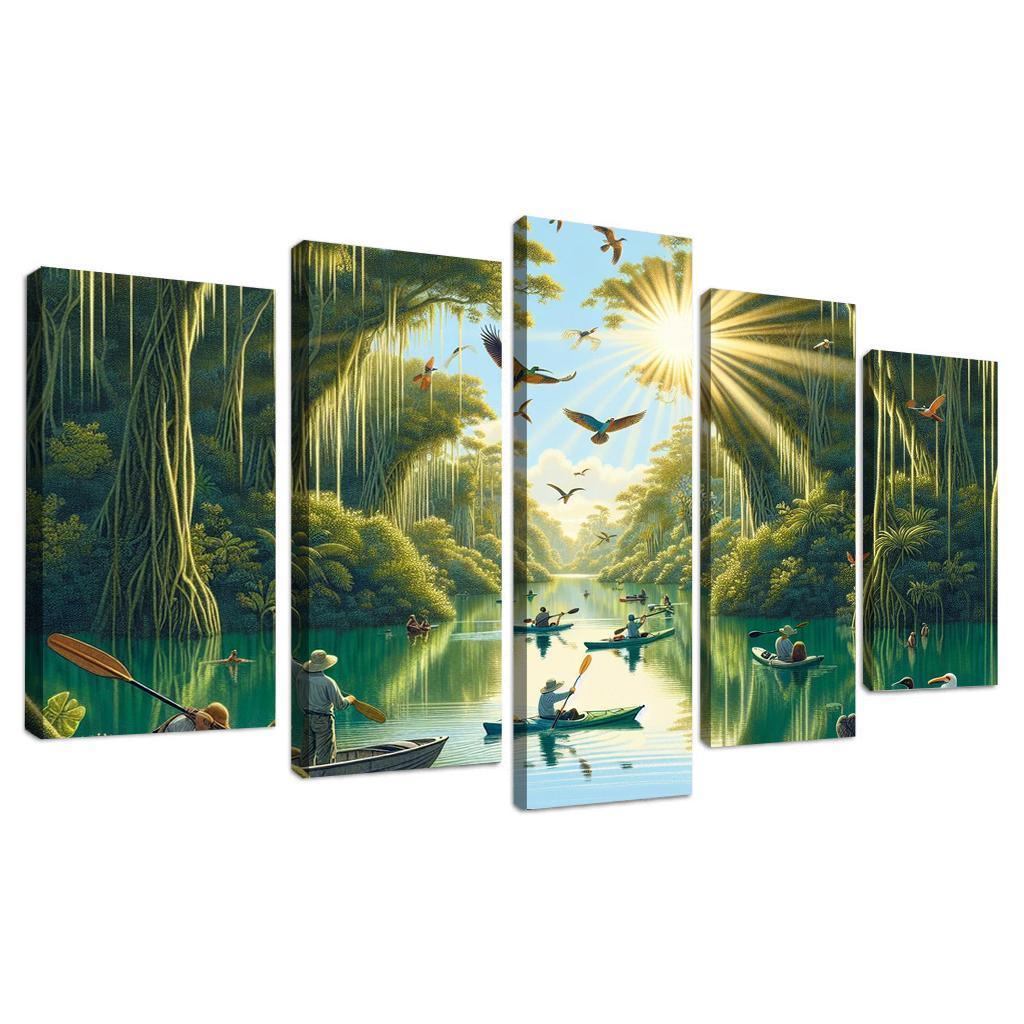 Mystic Waters Lagoon Adventure Abstract Paintings Frame