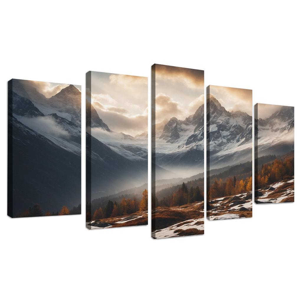 The Serene Echo Of Misty Mountains Oil Paintings Frame