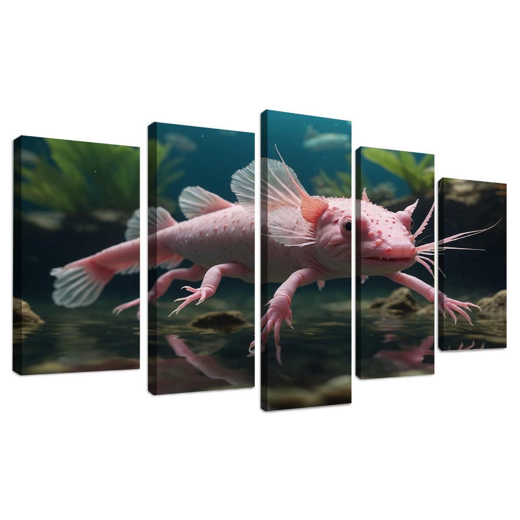 The Whimsical Axolotl Nature's Cute Ambassador Canvas Paintings Frame