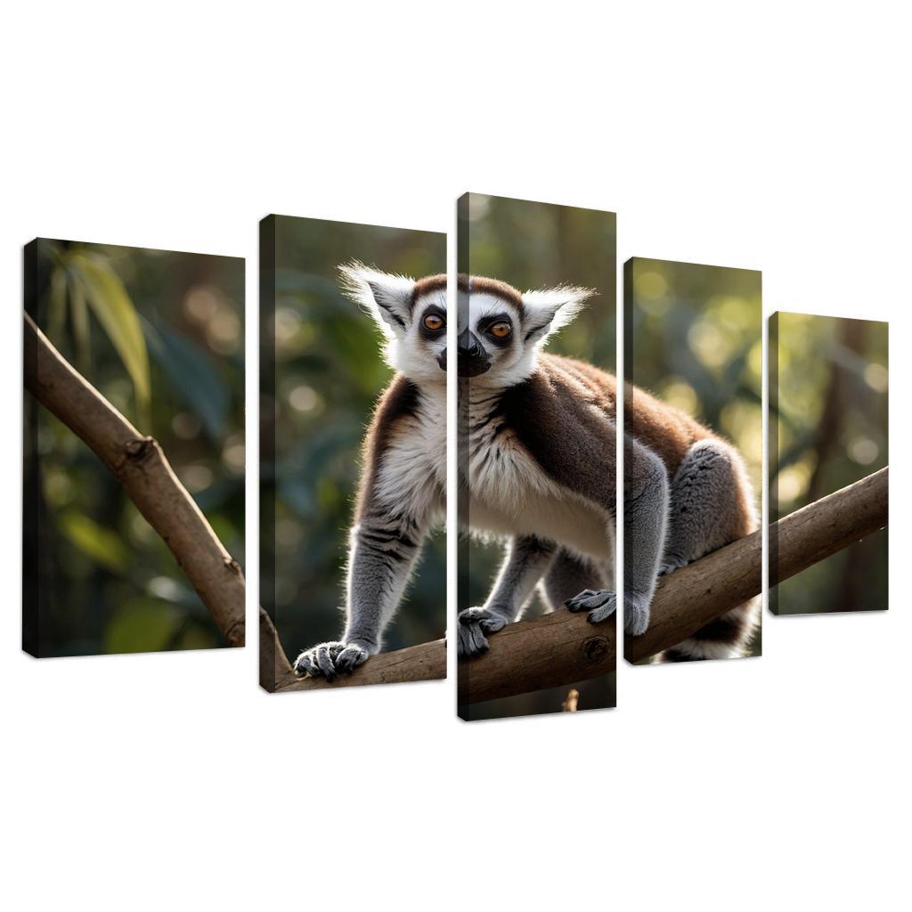 The Playful Ring-tailed Lemur A Social Acrobat Custom Paintings Frame