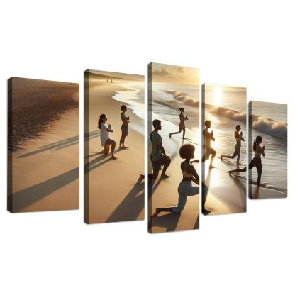 Tranquil Waters Yoga Beach Retreat Multi-panel Paintings
