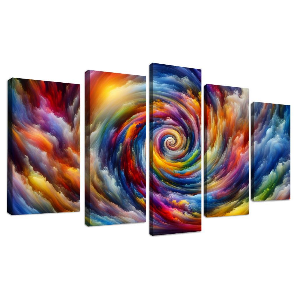 Whirlwind of Emotions 5 Piece HD Canvas Wall Art-Original Frame