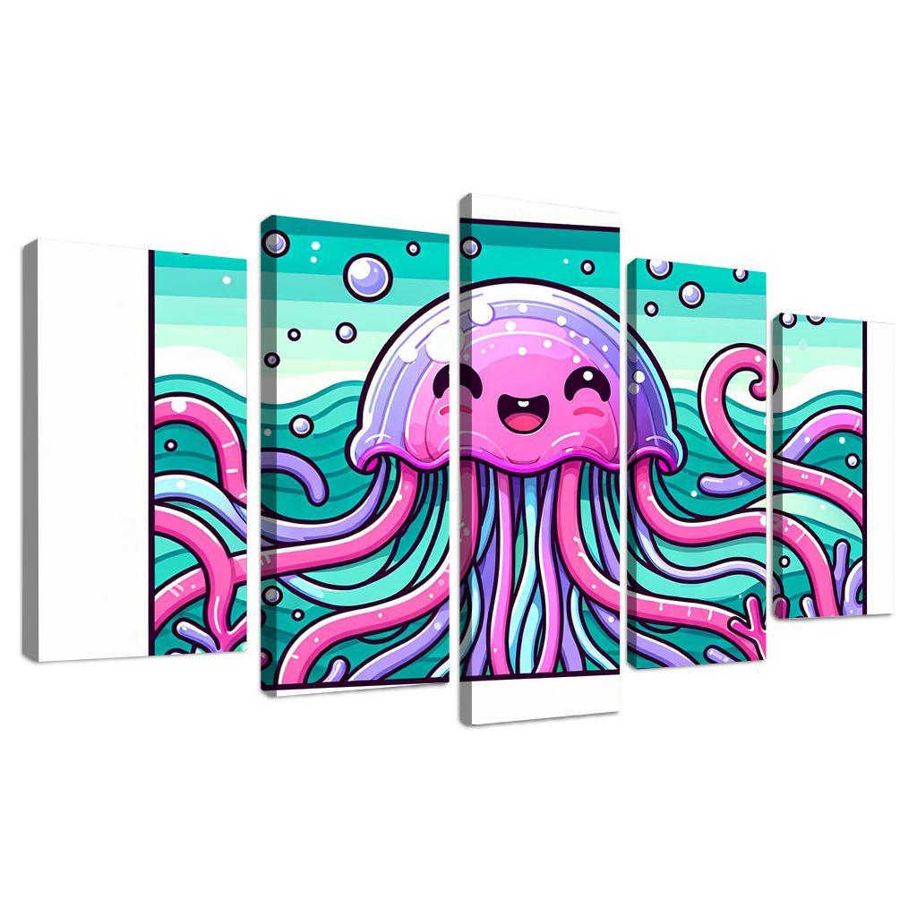 Joyful Jellyfish Modern Paintings Frame