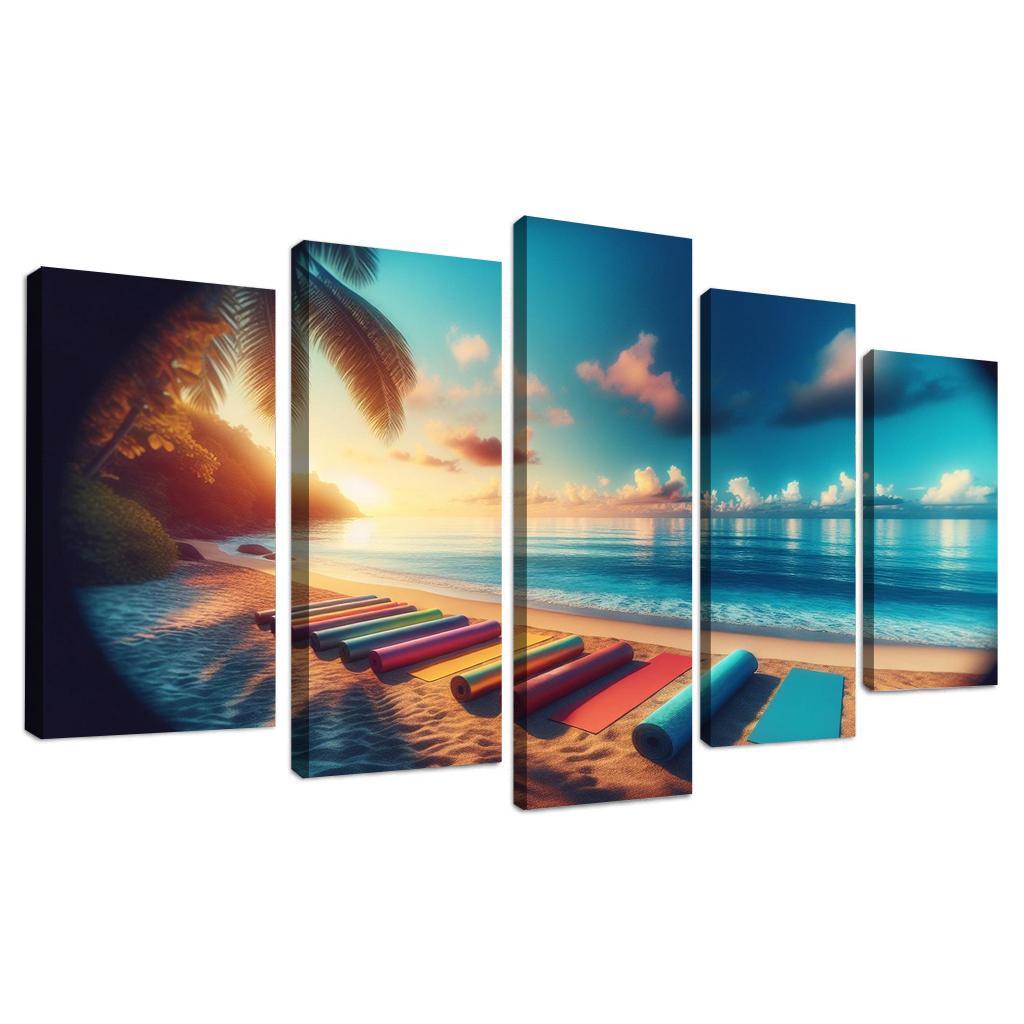 Tranquil Tides A Yoga Retreat Beach Custom Paintings Frame