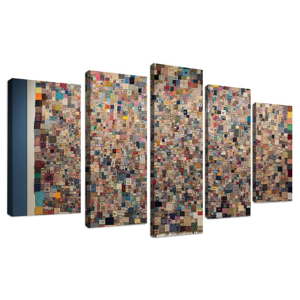 Human Threads The Fabric of Interconnectedness 5 Piece HD Canvas Wall Art-Original Frame