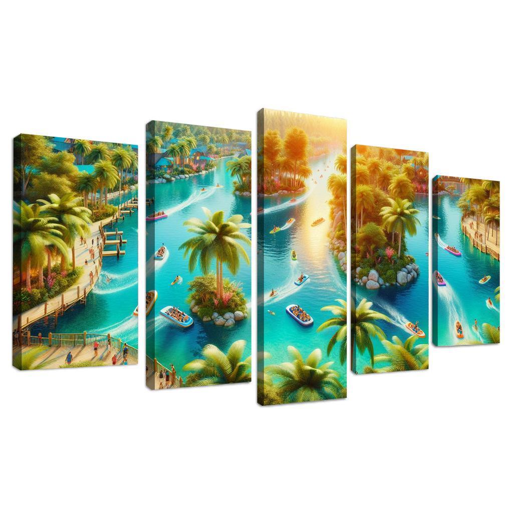 Adventure Lagoon Watersports Paradise Canvas Paintings Frame