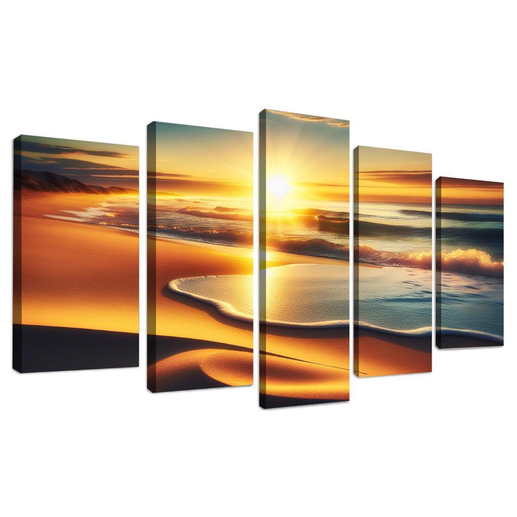 Golden Horizon Sunrise Spectacle Custom Paintings Frame