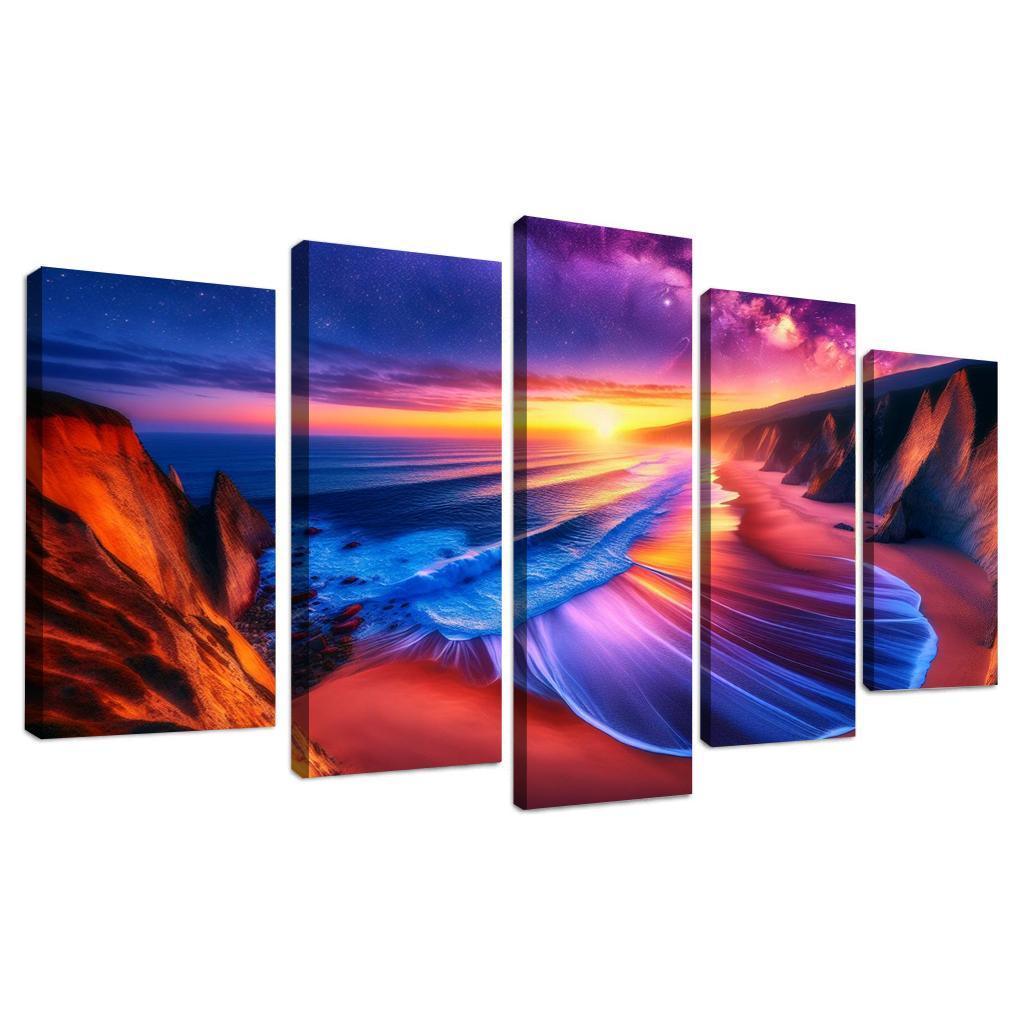 Sunset Palisade Beach Modern Paintings Frame