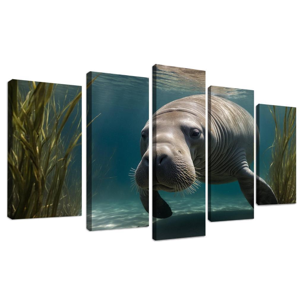 The Graceful Manatee A Gentle Giant Of The Sea Custom Paintings Frame