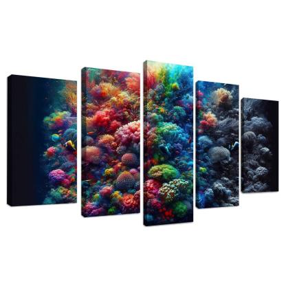 Beneath The Surface Ocean Conservation Awareness Multi-panel Paintings