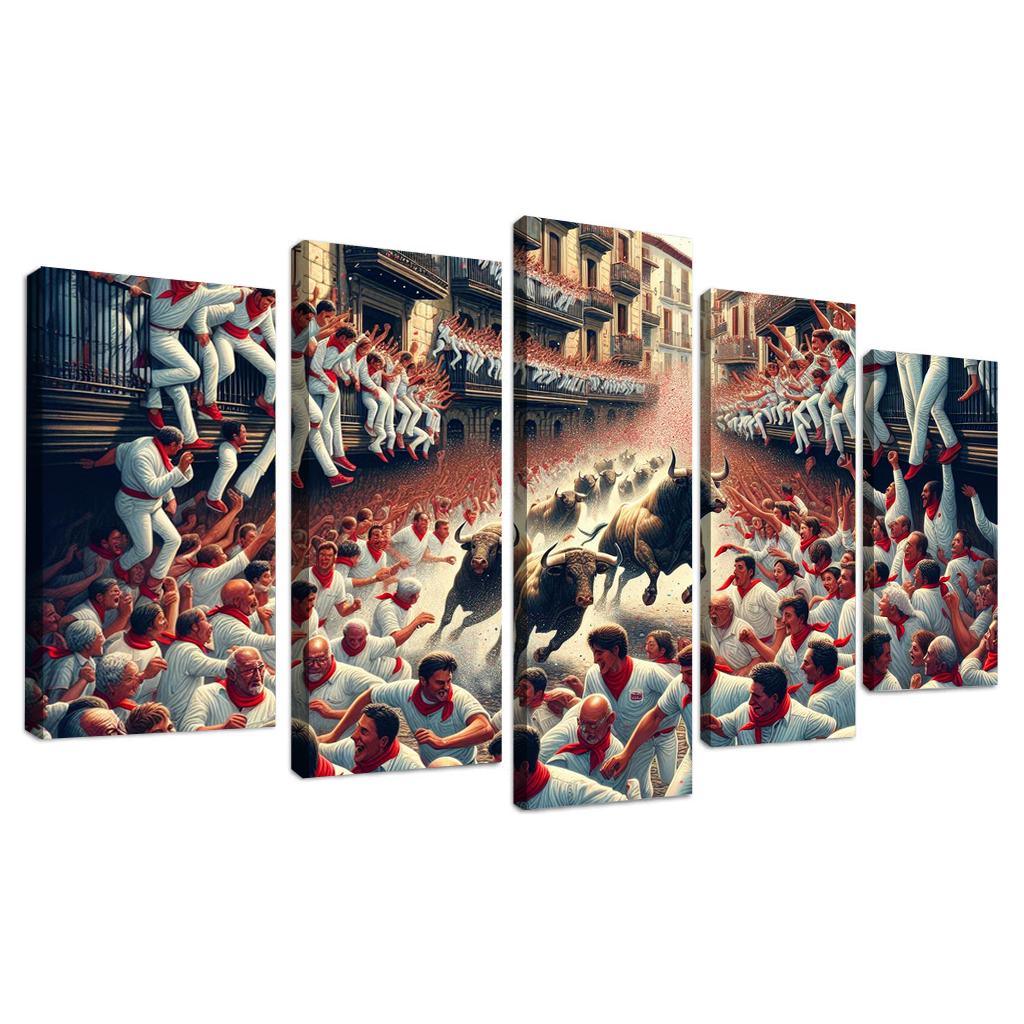 San Fermin Festival - Pamplona Spain Canvas Paintings Frame