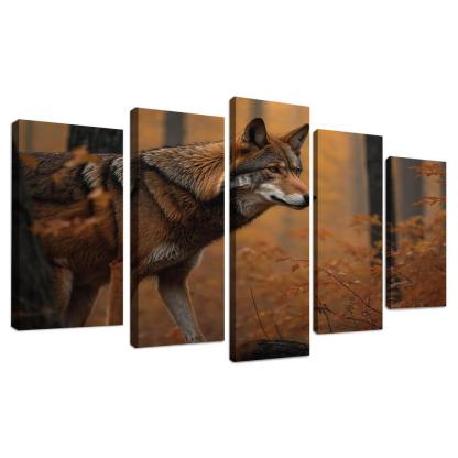 The Rare Red Wolf Shadow Of The Southeastern Forests Modern Paintings Frame