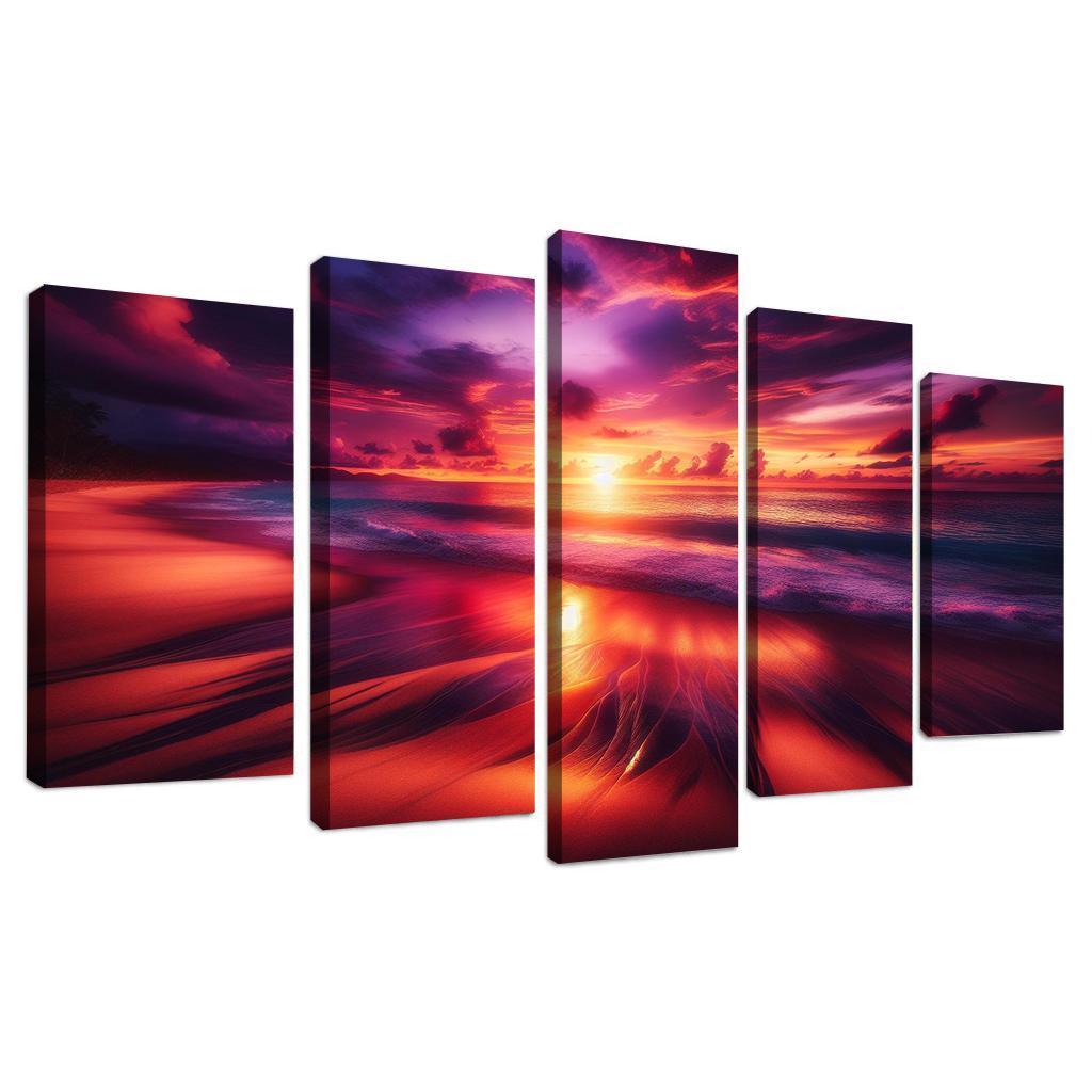 Sunset Viewpoint Beach Modern Paintings Frame