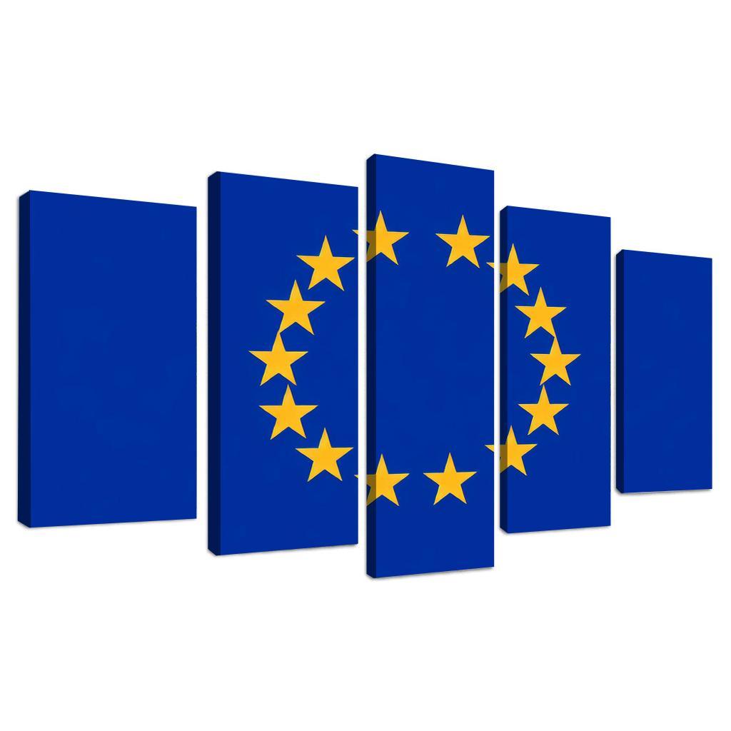 Symbol of Innovation The Flag of the European Union 5 Piece HD Canvas Wall Art-Original Frame