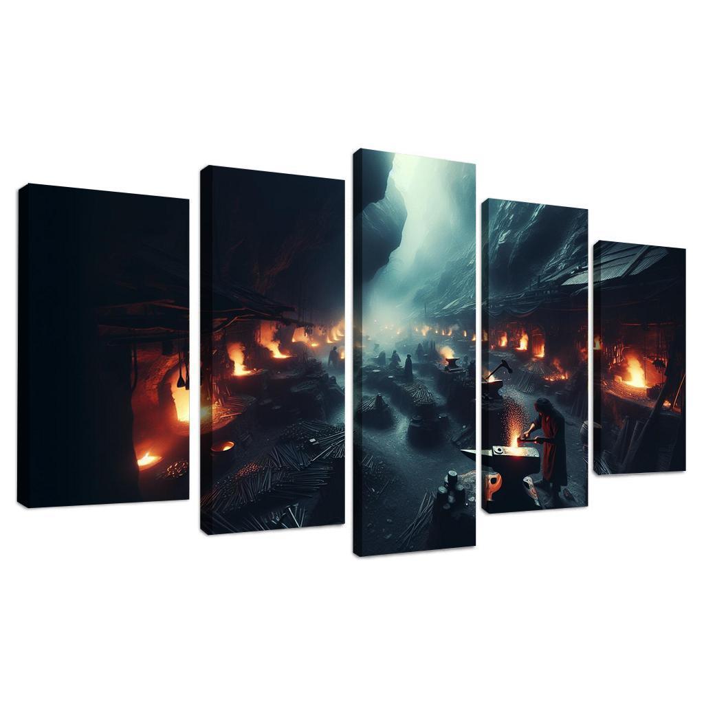 The Shadow Forge 5 Piece HD Canvas Wall Art-Original Frame