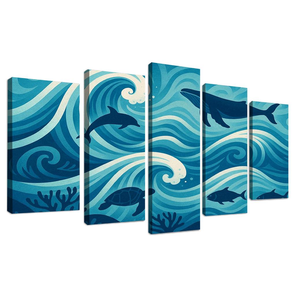 Waves Of Change In Ocean Conservation Art Canvas Paintings Frame
