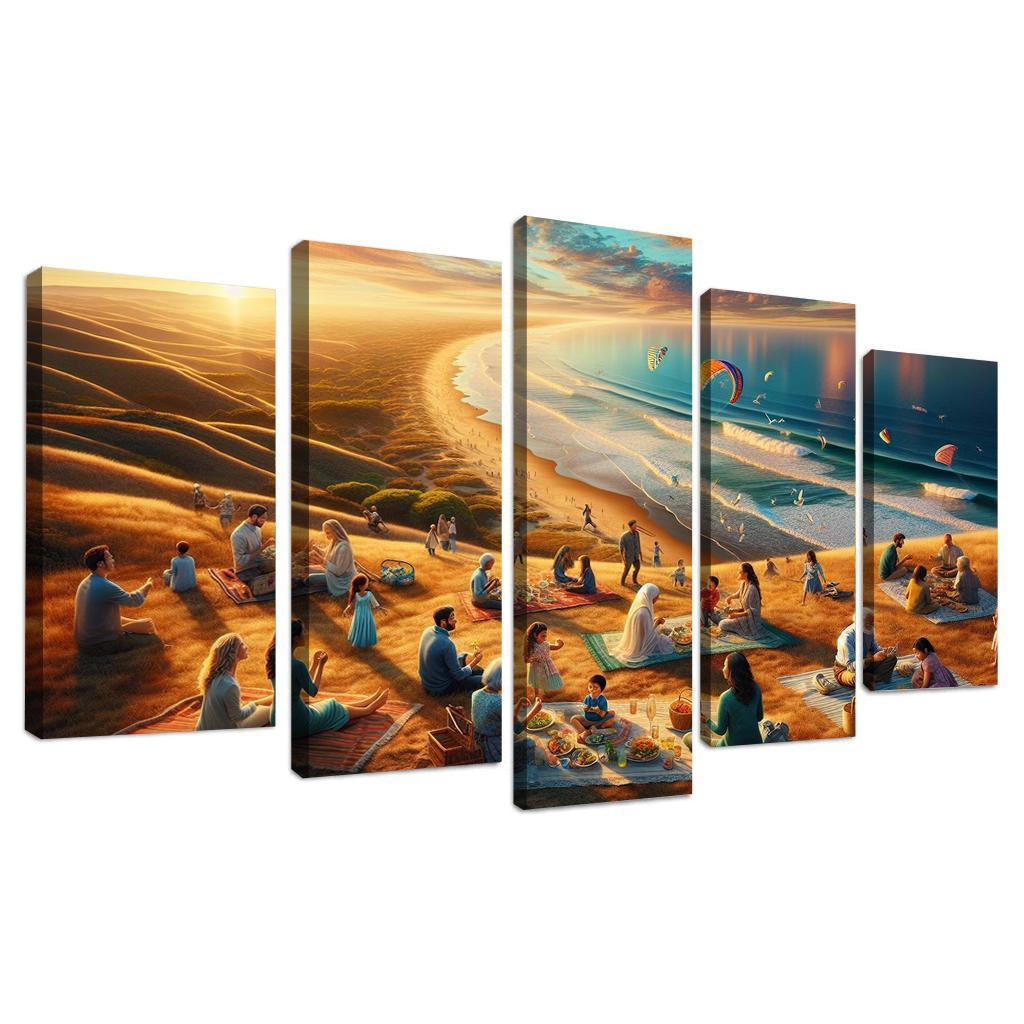 Bayside Retreat Scenic Picnic Spot Multi-panel Paintings