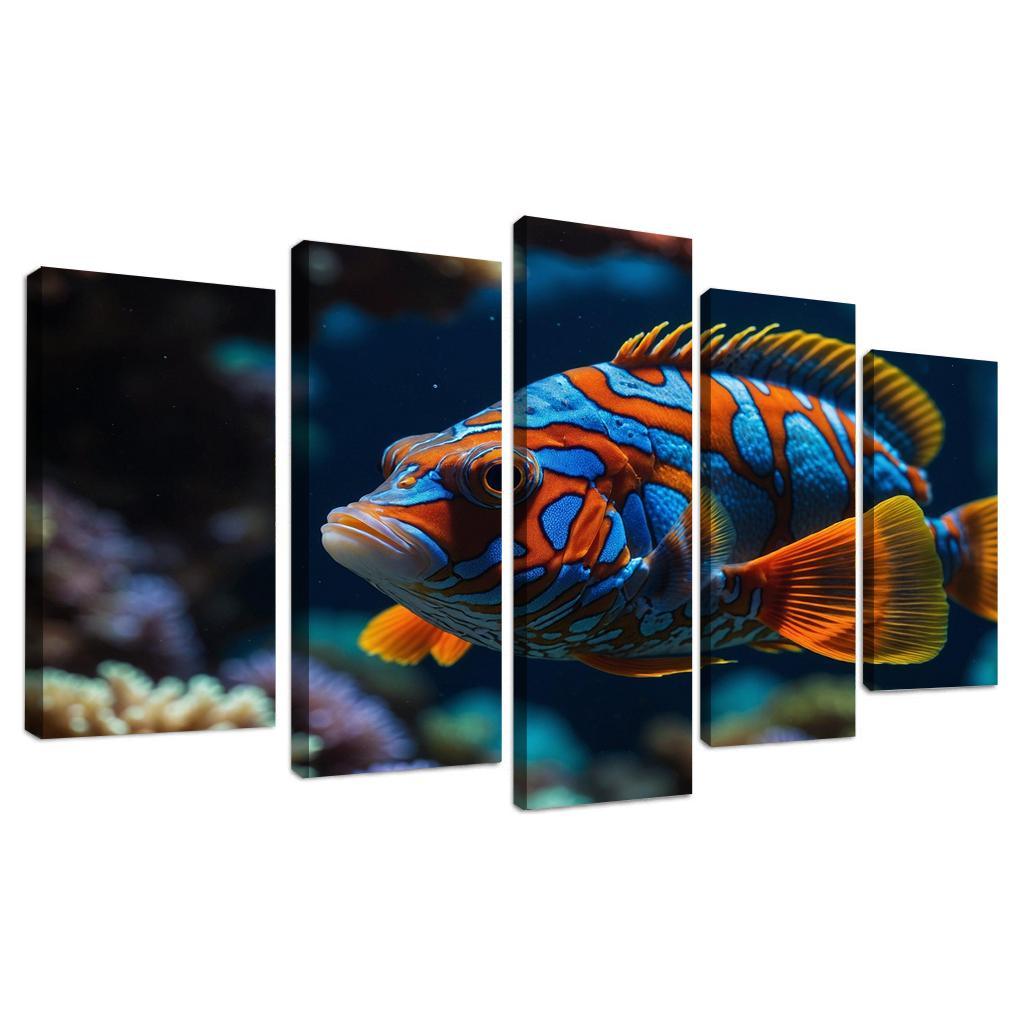 The Colorful Mandarinfish Multi-panel Paintings