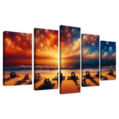 Sunset Oasis Romantic Getaway Art Trends