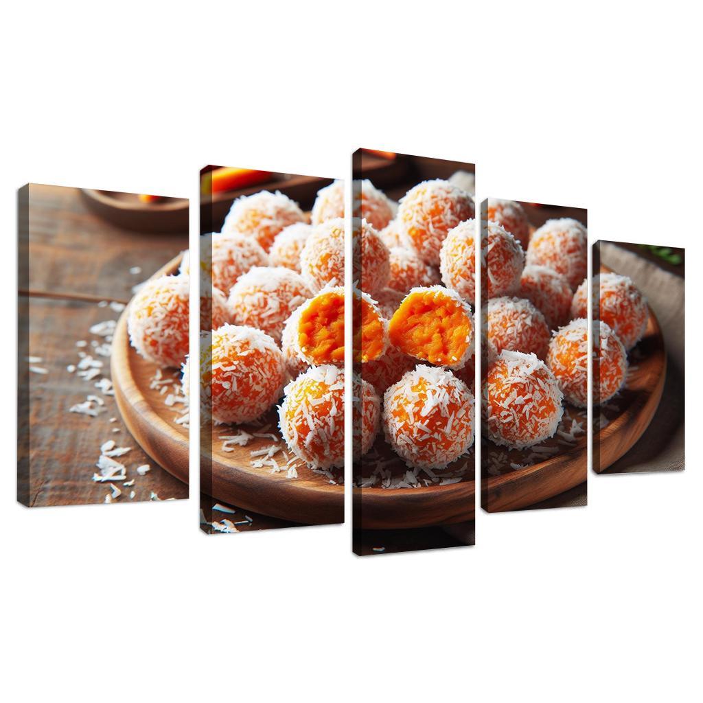 Carrot Cake Energy Bites 5 Piece HD Canvas Wall Art-Original Frame
