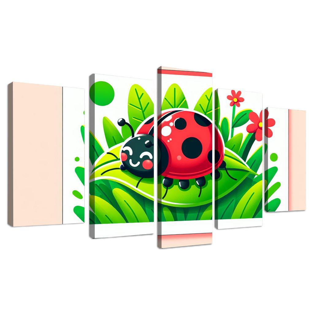 Lively Ladybug Modern Paintings Frame