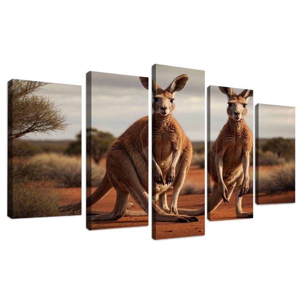 The Quirky Red Kangaroo Of The Outback Canvas Paintings Frame